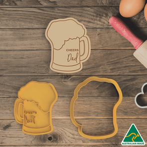 Cheers Dad Cookie Cutter and Embosser Stamp